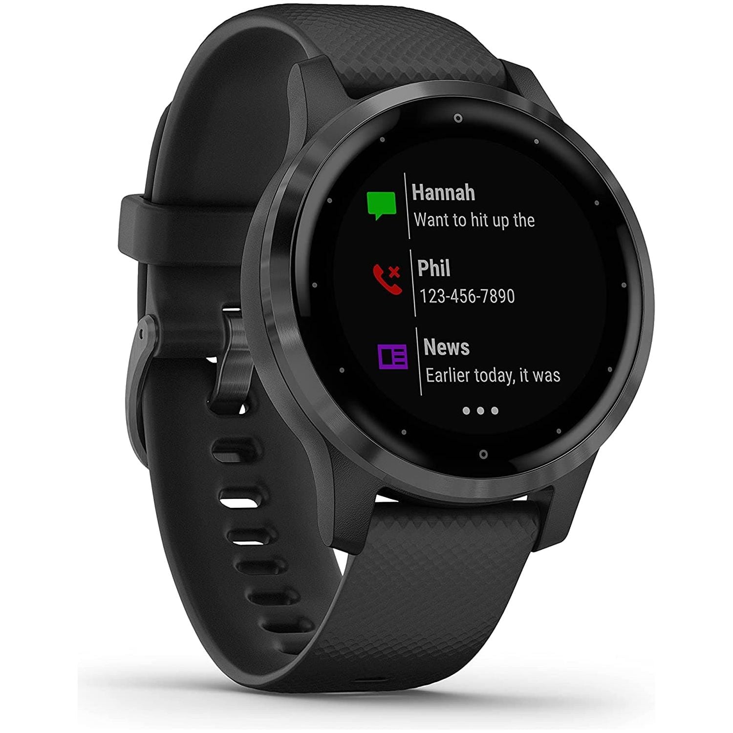 Garmin Vívoactive 4S , Smaller-Sized GPS Smartwatch, Features Music, Body Energy Monitoring, Animated Workouts, Pulse Ox Sensors -  Black