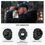 Garmin Instinct 3 Tactical Edition – 50mm AMOLED Rugged GPS Smartwatch, Built-in Sports Apps, Health Monitoring, LED Flashlight, Shock Resistant, 10ATM, Up to 24 Days Battery Life – Black