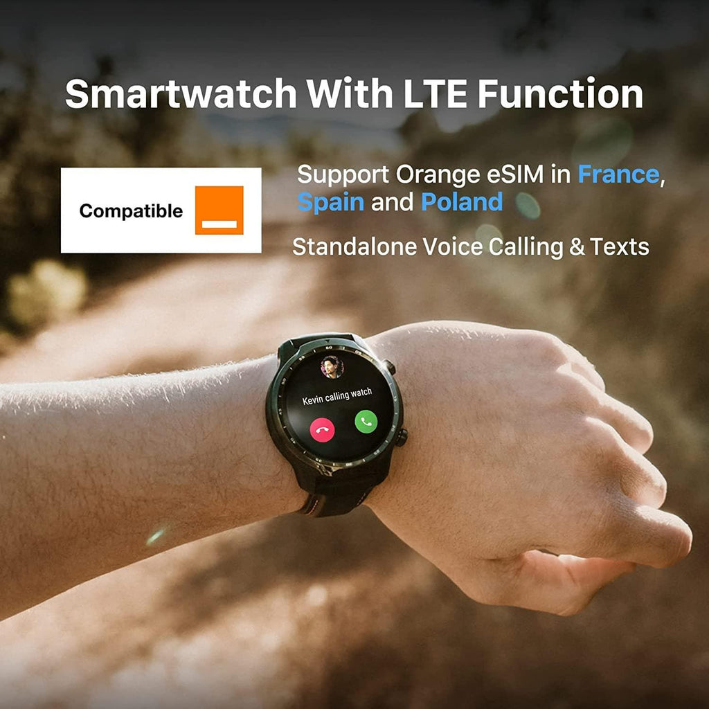 Ticwatch Pro 3 LTE smartwatch, Wear OS by Google, Qualcomm Snapdragon Wear 4100 platform, heart rate sleep tracking and NFC, IP68 ready to swim, long battery life
