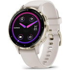 Garmin Venu 3S, AMOLED GPS smaller sized Smartwatch, All-day Advanced Health and Fitness Features, Voice Functionality, Music Storage, Wellness Smartwatch with up to 10 days battery life, Ivory