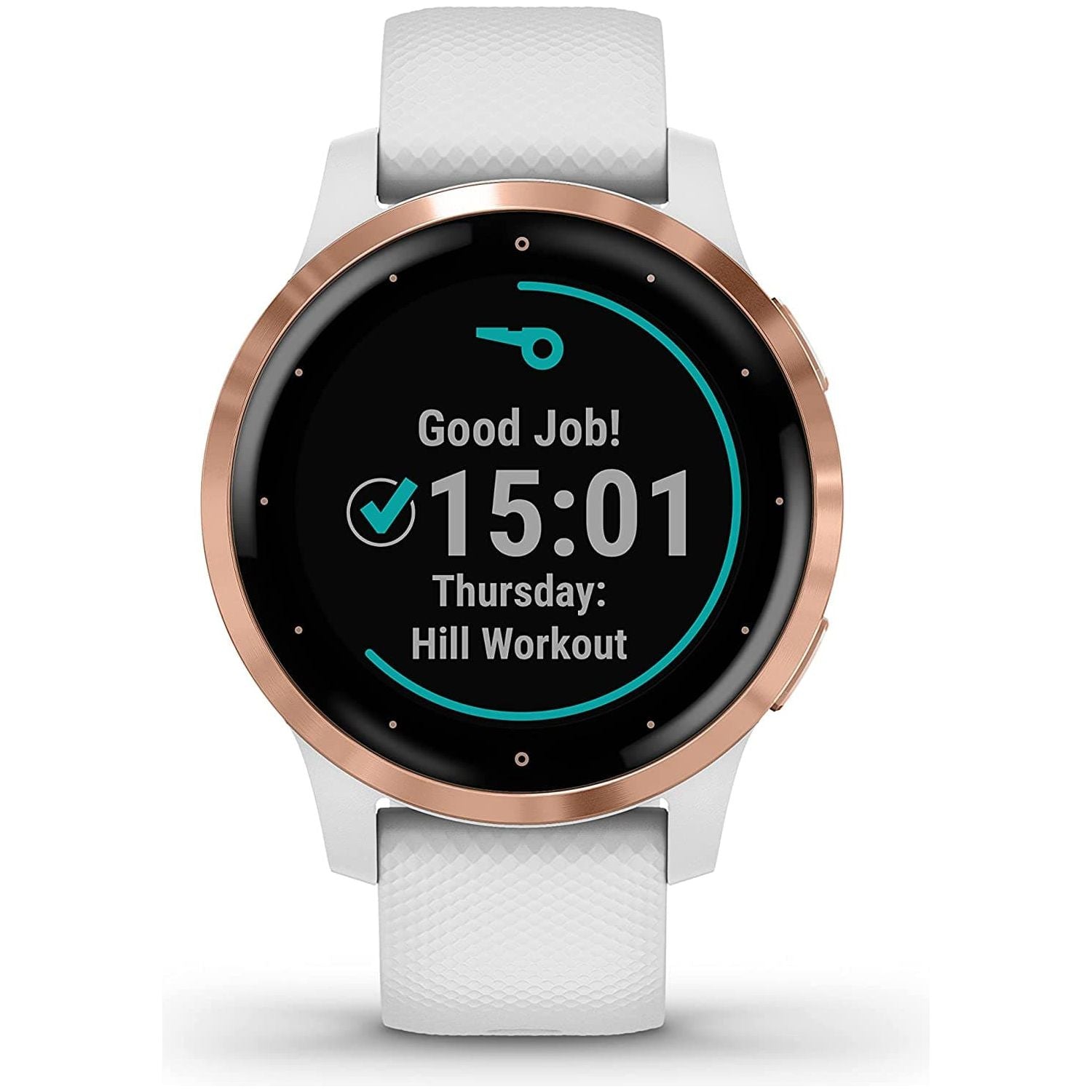 Garmin Vívoactive 4S, Smaller-Sized GPS Smartwatch, Features Music, Body Energy Monitoring, Animated Workouts, Pulse Ox Sensors and MORE, White/Rose Gold