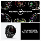 Garmin Forerunner 570 – 42mm Advanced GPS Running & Triathlon Smartwatch, AMOLED Display, Slate Gray Aluminum with Translucent Black/Black Band