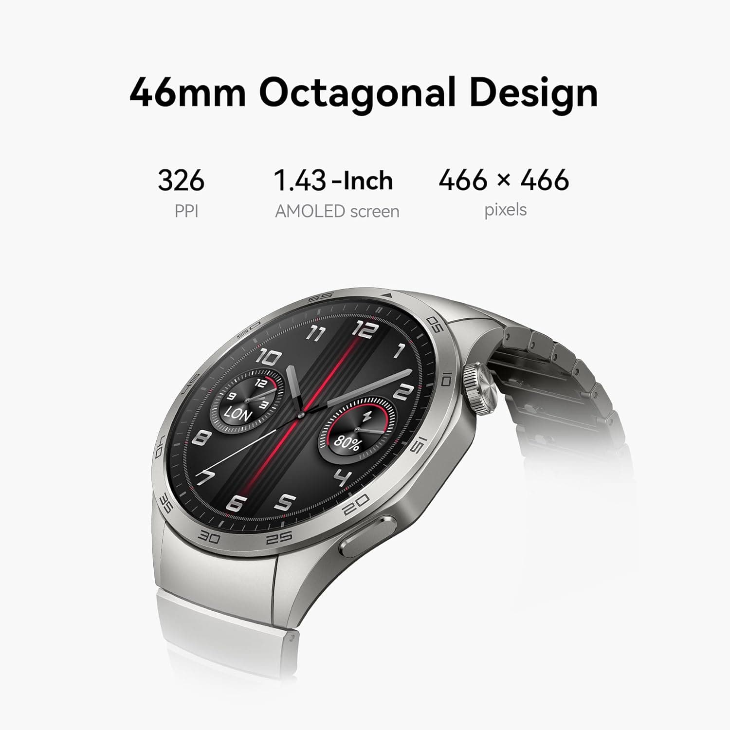 Huawei Watch GT 4 - 46mm  Smartwatch with 2-Week Battery, Fitness & Health Tracking, GPS, Compatible with Android & iOS, Green Woven