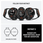 Garmin Instinct 3 Solar GPS Smartwatch – 45mm, Rugged Outdoor Design, Built-in Flashlight, Black