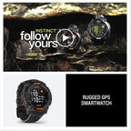 Garmin Instinct 3 Solar GPS Smartwatch – 45mm, Rugged Outdoor Design, Built-in Flashlight, Black