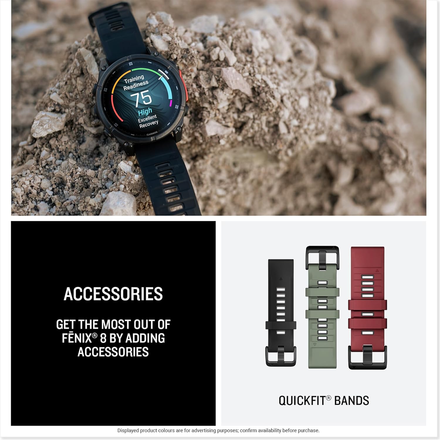 Garmin fēnix 8 Premium Multisport GPS Smartwatch – 43mm AMOLED, Whitestone – 10-Day Battery, Built-in LED Flashlight