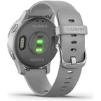 Garmin Vívoactive 4S, Smaller-Sized GPS Smartwatch, Features Music, Body Energy Monitoring, Animated Workouts, Pulse Ox Sensors and More, Powder Gray/Silver