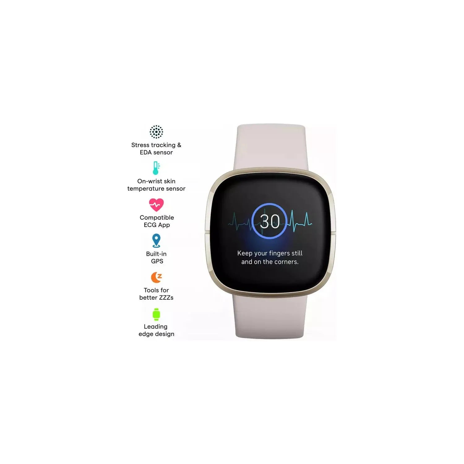 Fitbit Sense Smart Watch - Lunar White