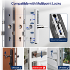 Origin Smart - Plus |  304 Stainless Steel Smart Door Handle with Fingerprint, App Control & Voice Assistant Integration