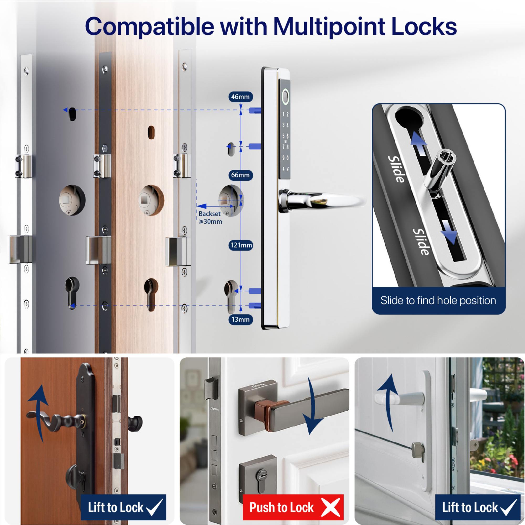 Origin Smart - Plus |  304 Stainless Steel Smart Door Handle with Fingerprint, App Control & Voice Assistant Integration