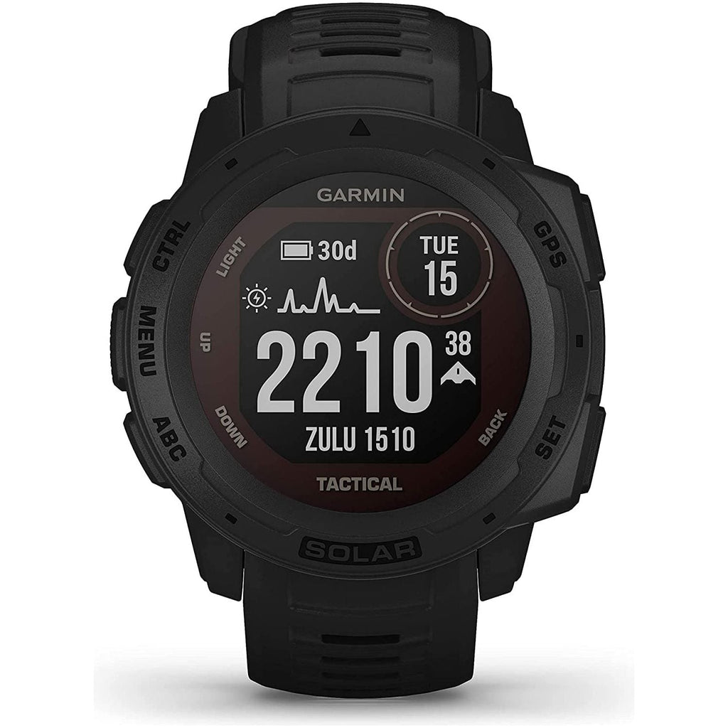 Garmin Instinct Solar Tactical, Solar-powered Rugged Outdoor Smartwatch with Tactical Features, Built-in Sports Apps and Health Monitoring, Black