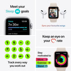 Apple Watch SE GPS, 40mm Space Grey Aluminium Case with Midnight Sport Band - Regular