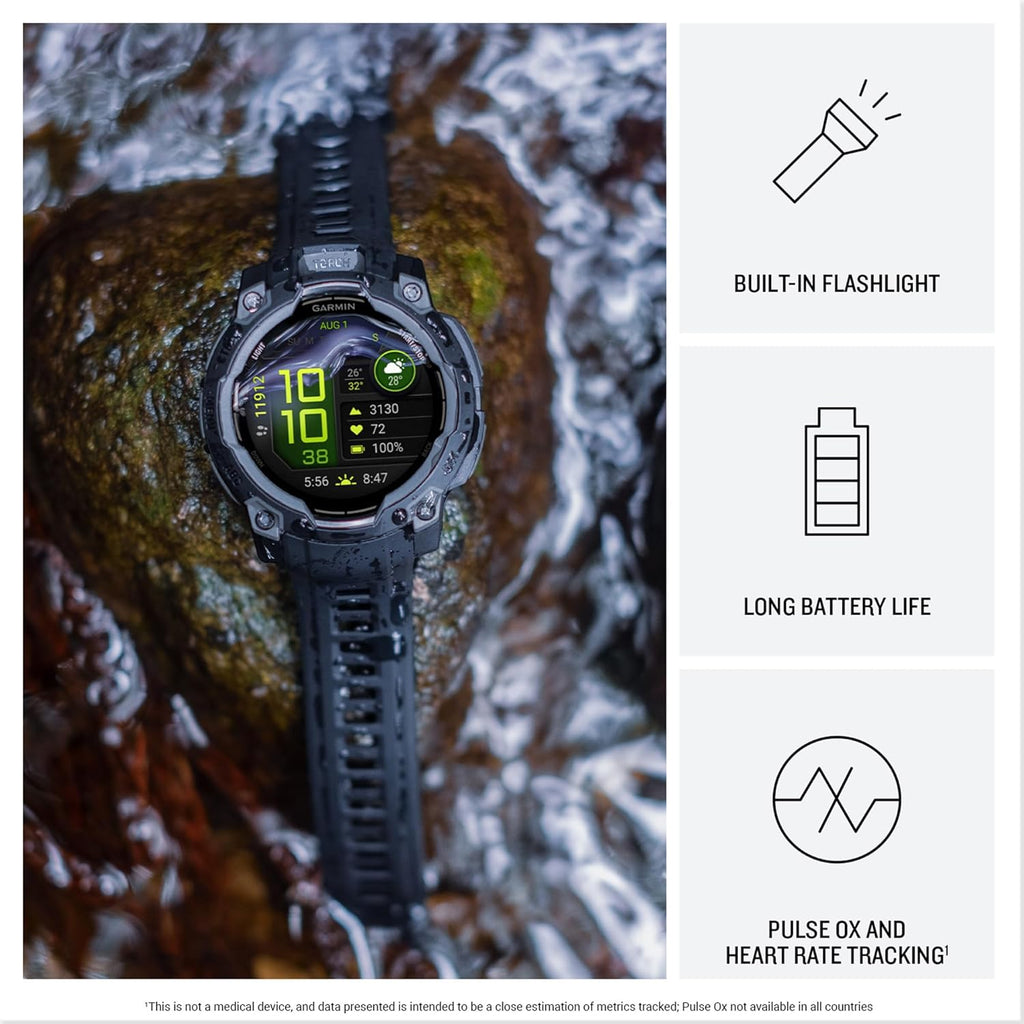 Garmin Instinct 3 GPS Smartwatch – 50mm, AMOLED, Neotropic