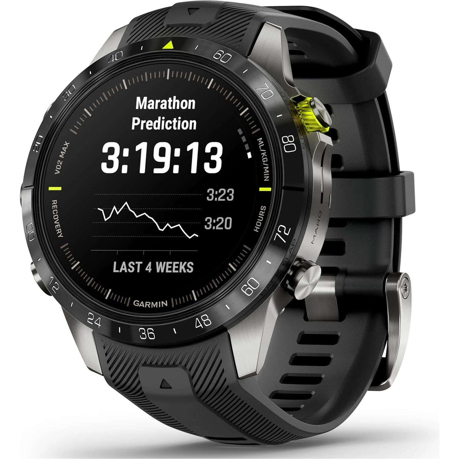 Garmin MARQ Athlete Gen 2 – 46mm Titanium Case, Black Bezel, Rubber Strap