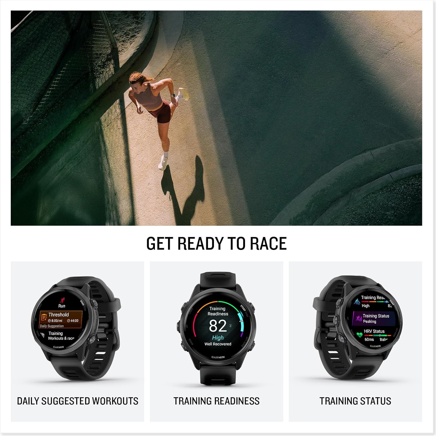 Garmin Forerunner 570 – 42mm Advanced GPS Running & Triathlon Smartwatch, AMOLED Display, Slate Gray Aluminum with Translucent Black/Black Band