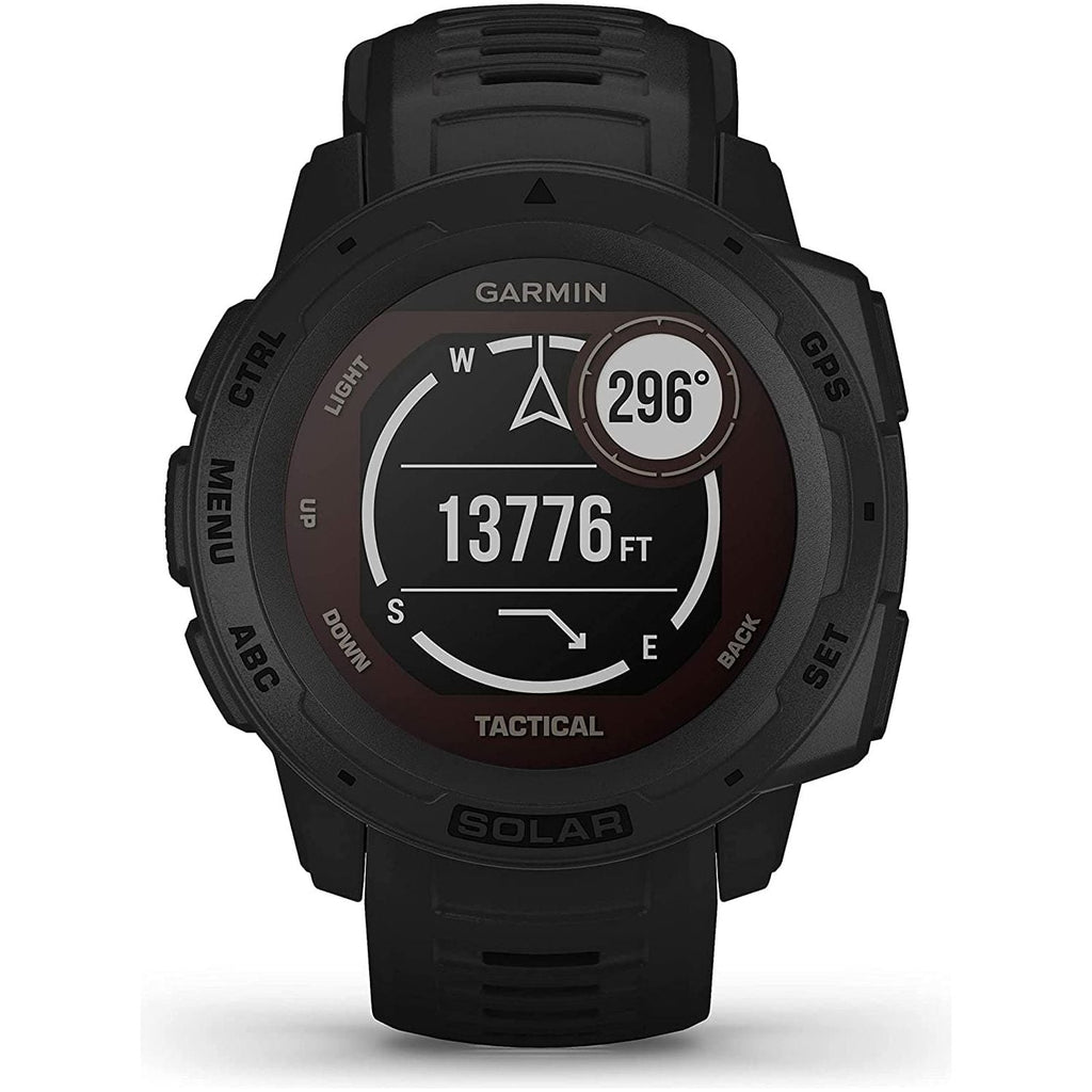 Garmin Instinct Solar Tactical, Solar-powered Rugged Outdoor Smartwatch with Tactical Features, Built-in Sports Apps and Health Monitoring, Black
