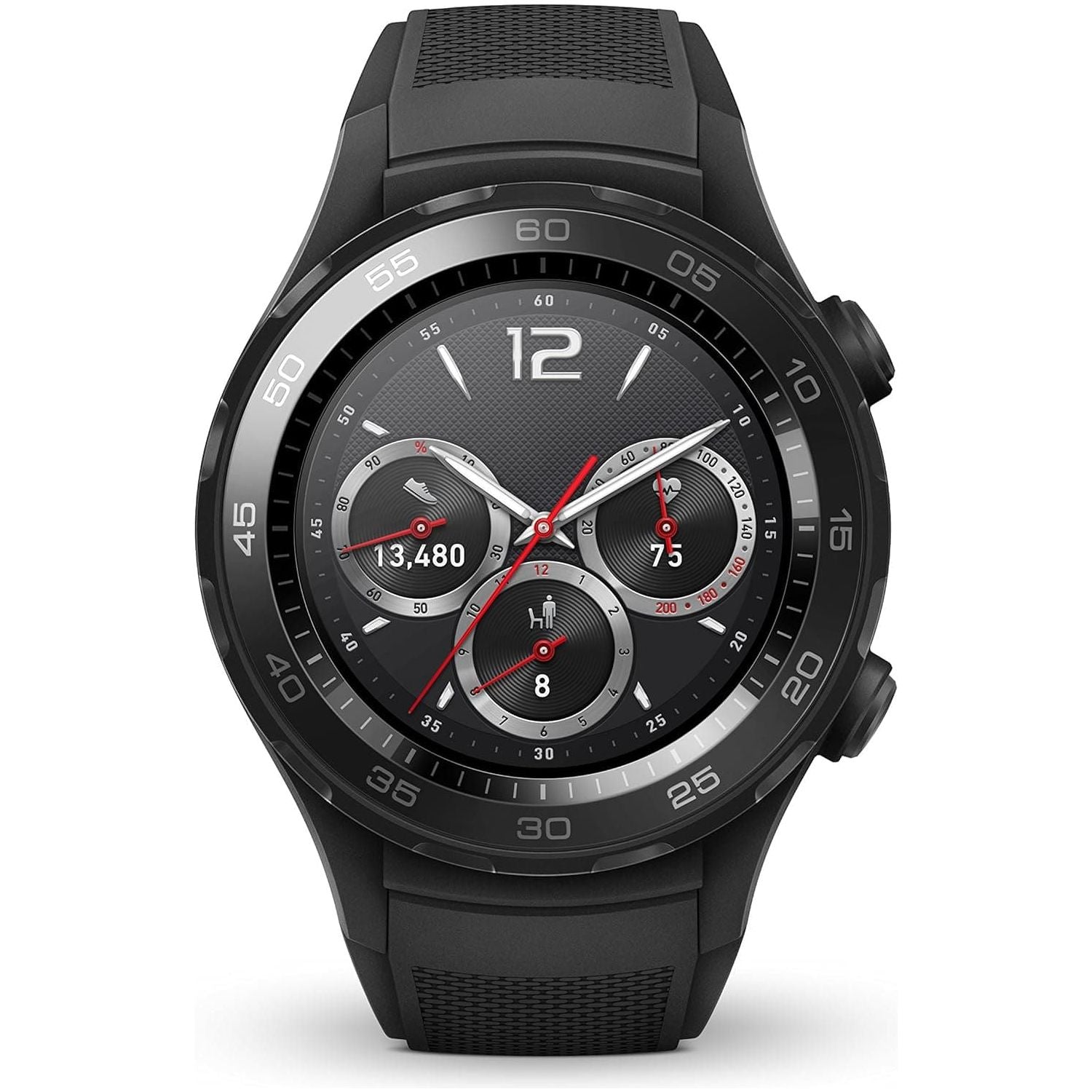 HUAWEI Watch 2 Sport Smartwatch, Fitness and Activities Tracker with Built-in GPS, Heart Rate, Music, Smart Notificatons, IP68-Life Waterproof - Black