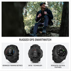 Garmin Instinct 3 Tactical Edition – 50mm AMOLED Rugged GPS Smartwatch, Built-in Sports Apps, Health Monitoring, LED Flashlight, Shock Resistant, 10ATM, Up to 24 Days Battery Life – Black
