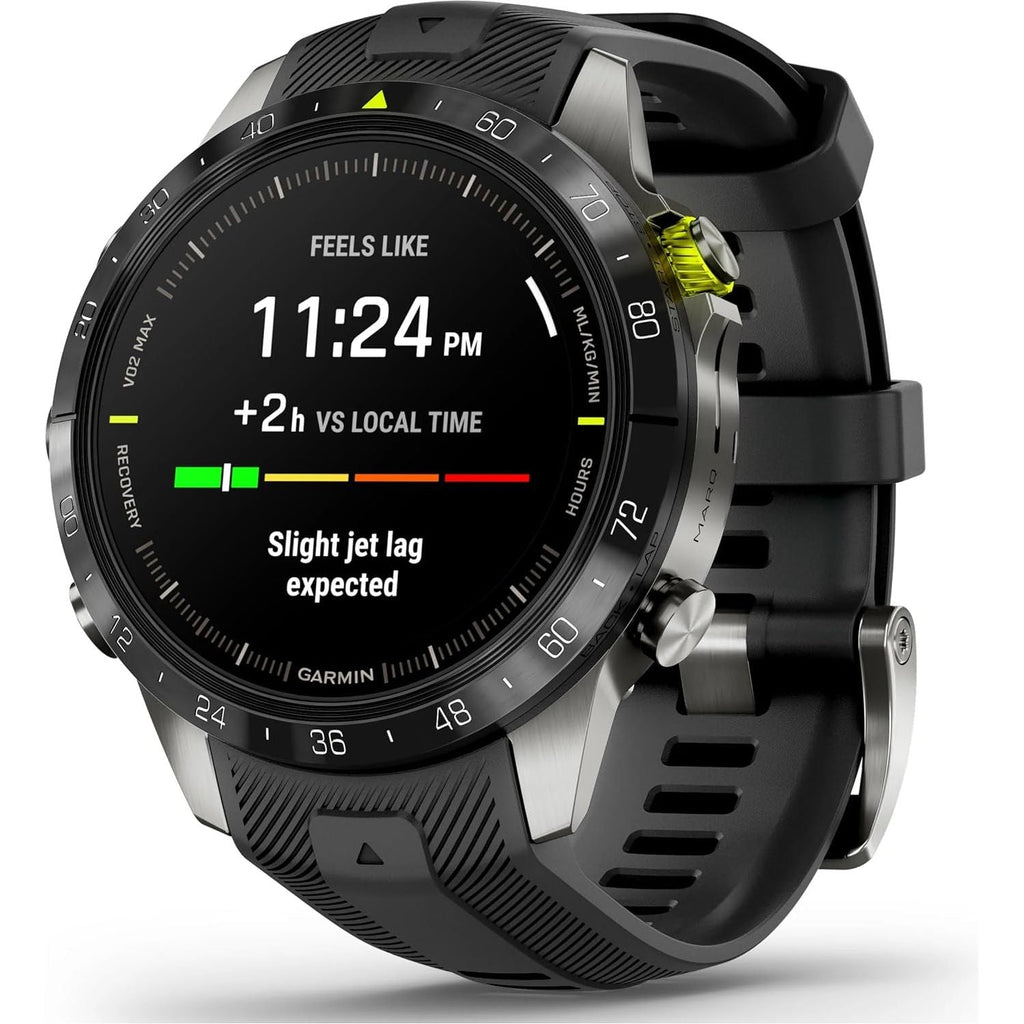 Garmin MARQ Athlete Gen 2 – 46mm Titanium Case, Black Bezel, Rubber Strap