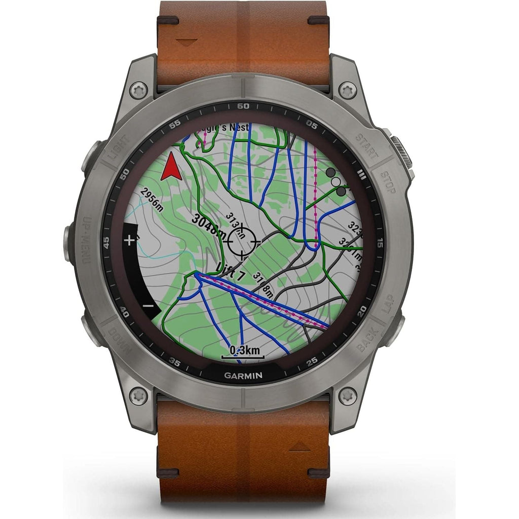 Garmin Fenix® 7X Sapphire Solar Edition Titanium with Chestnut Graphite Band Smartwatch