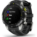 Garmin MARQ Athlete Gen 2 – 46mm Titanium Case, Black Bezel, Rubber Strap