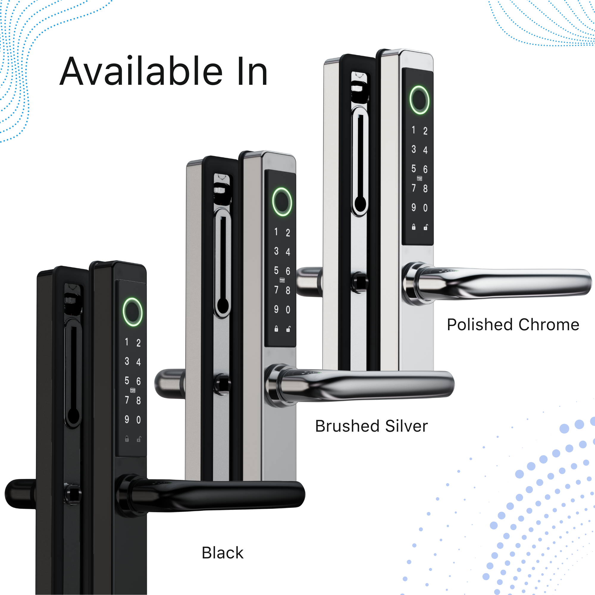 Origin Smart - Plus |  304 Stainless Steel Smart Door Handle with Fingerprint, App Control & Voice Assistant Integration