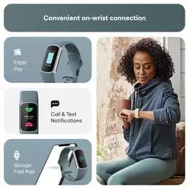 Fitbit Charge 5 Fitness Tracker - Platinum / Blue -  Advanced Health Tracker with GPS, Stress & Readiness Scores, Vibrant Display & 7-Day Battery.