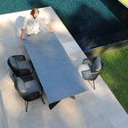 Dekota 8 Seat Rope Extending Dining Set in Charcoal