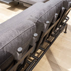 Alba 3 Seat Sofa with Sun Lounger Feature in Charcoal
