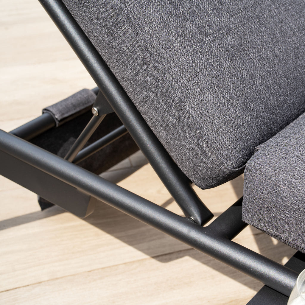 Alba 3 Seat Sofa with Sun Lounger Feature in Charcoal