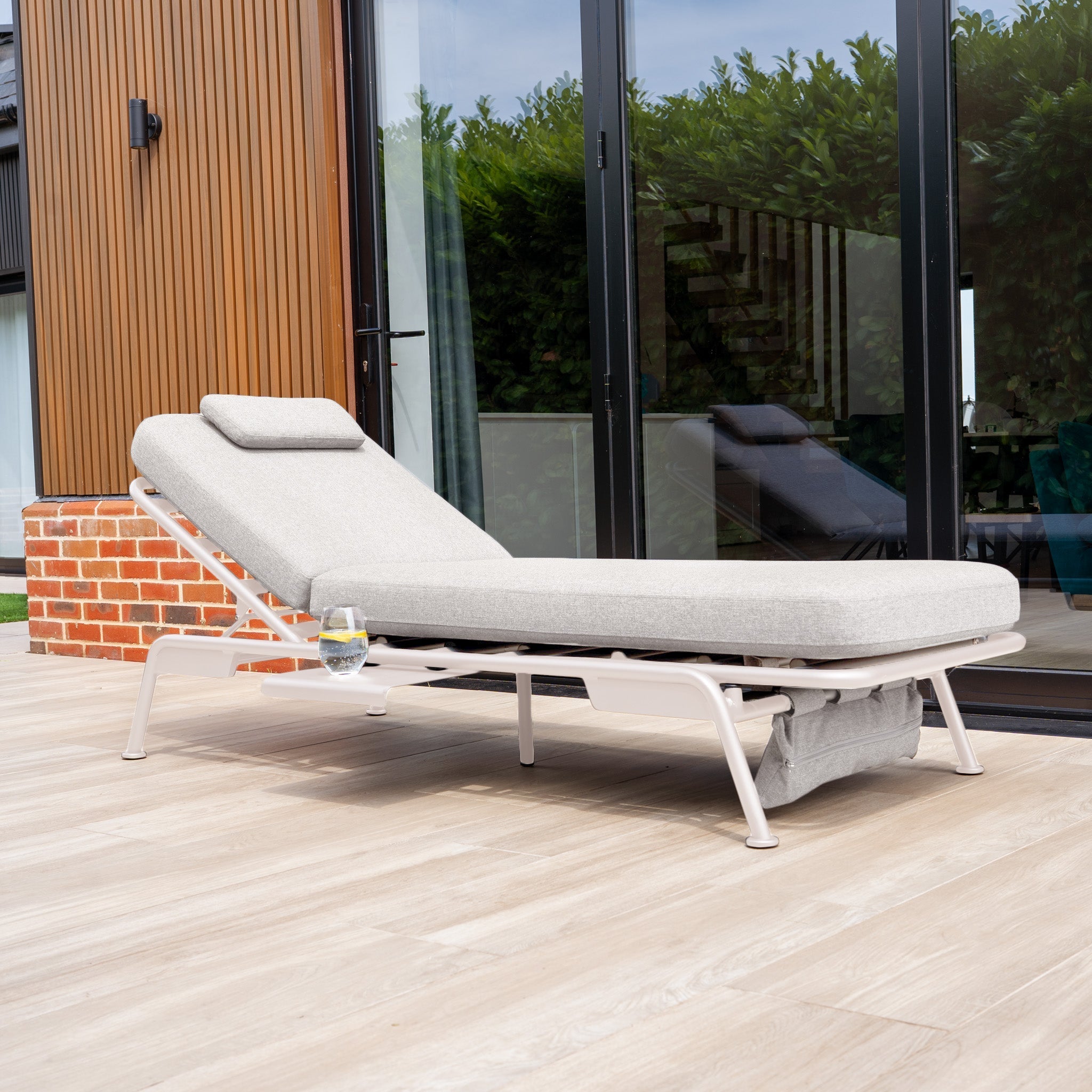Alba 3 Seat Sofa with Sun Lounger Feature in Latte