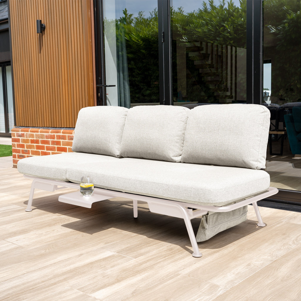 Alba 3 Seat Sofa with Sun Lounger Feature in Latte