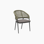 Kalama 6 Seat Rectangular Dining Set with Teak Table in Olive Green