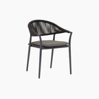 Cloverly 4 Seat Round Dining Set with Teak Table Top in Charcoal