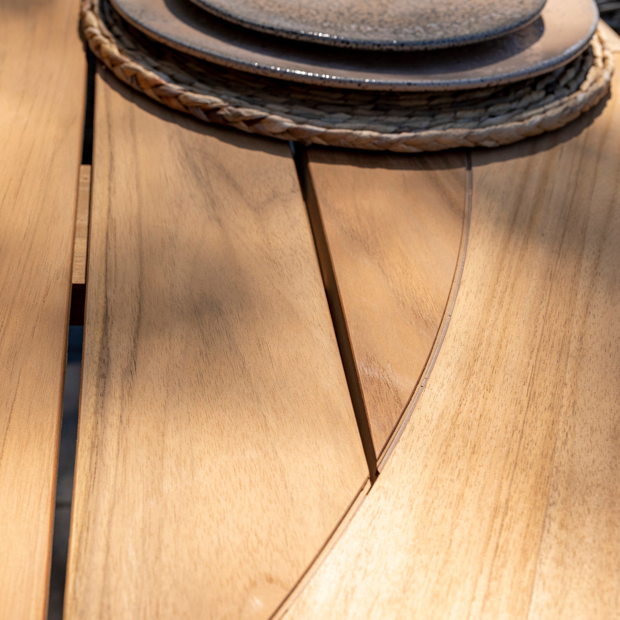 Puccini 6 Seat Round Dining Set with Lazy Susan in Latte