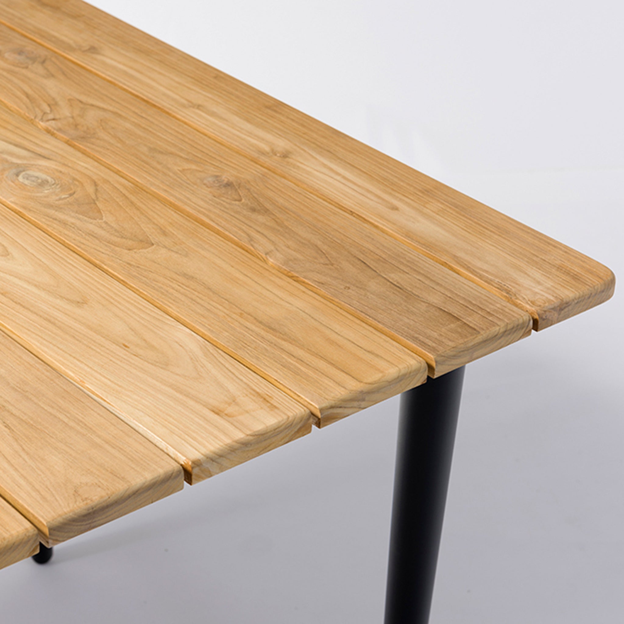 Cloverly 6 Seat Rectangular Dining with Teak Table in Olive Green