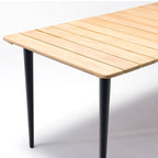 Cloverly 6 Seat Rectangular Dining with Teak Table in Olive Green