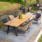 Belmond 6 Seat Dining Set with Teak Table in Natural