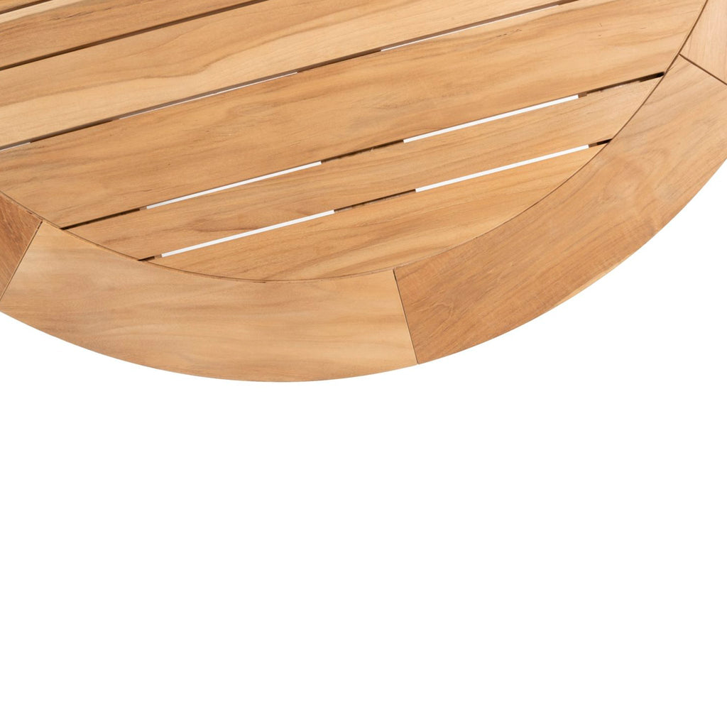Bernini 6 Seat Round Dining with Teak Table in Light Grey