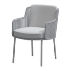 Bernini 6 Seat Round Dining with Teak Table in Light Grey