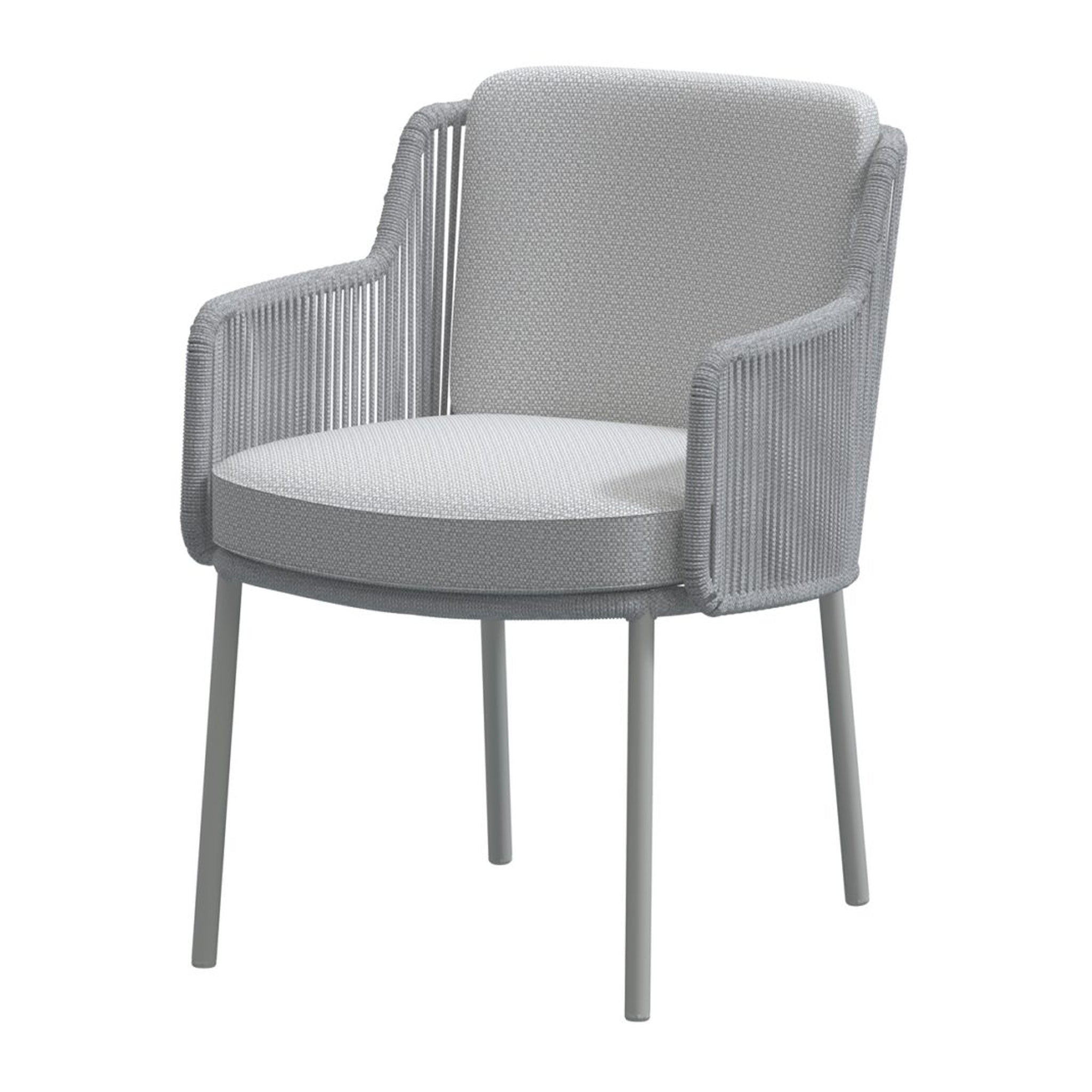 Bernini 6 Seat Round Dining with Teak Table in Light Grey