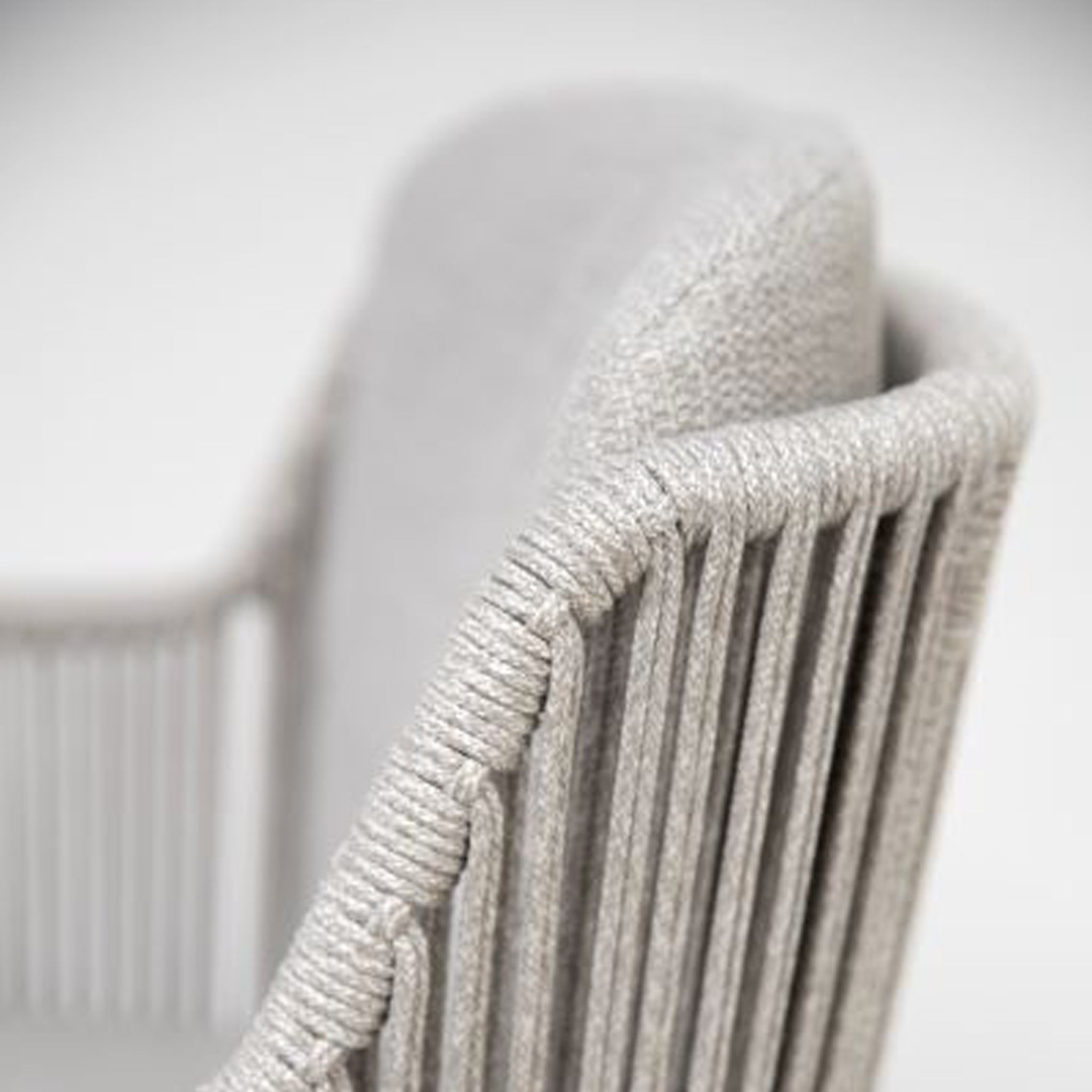 Bernini 6 Seat Round Dining with Teak Table in Light Grey
