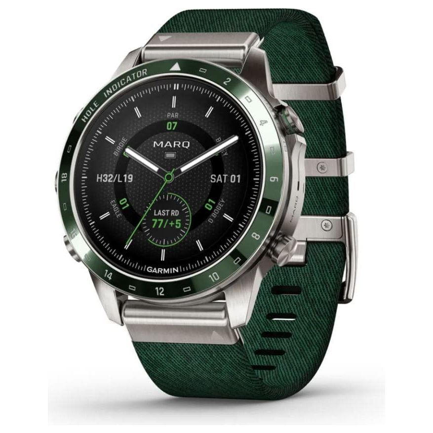 Garmin MARQ® Golfer (Gen 2) 46mm Titanium Case Green Ceramic Bezel Strap Watch