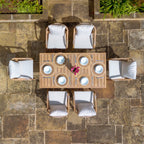 Quay 6 Seat Rectangular Dining Set in Linen