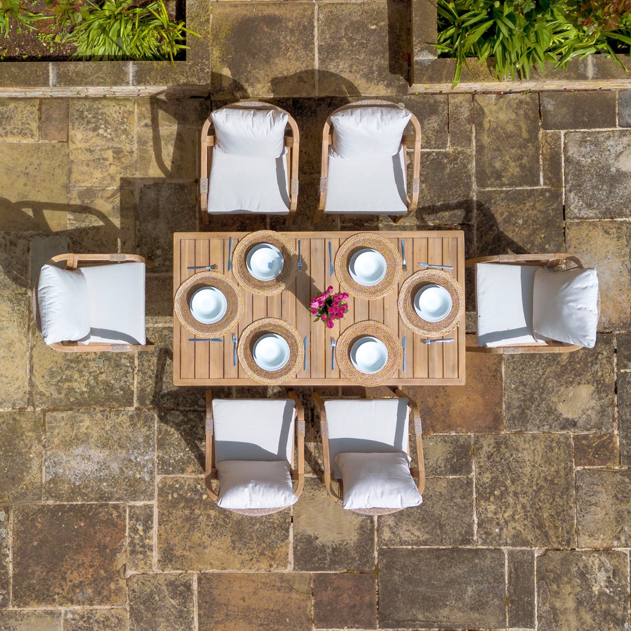 Quay 6 Seat Rectangular Dining Set in Linen