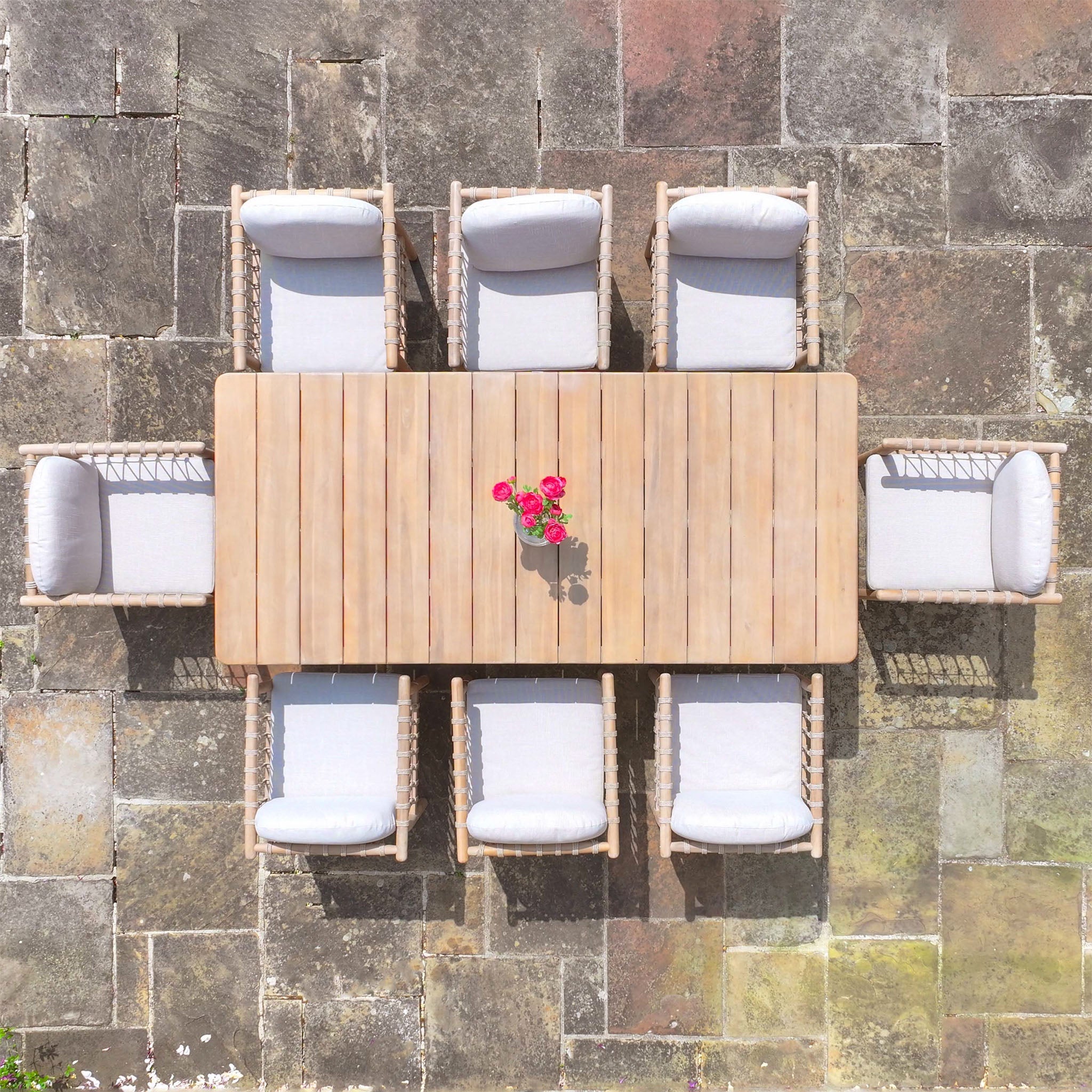 Paia 8 Seat Rectangular Dining Set in Linen