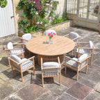 Paia 8 Seat Round Dining Set in Linen