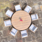 Paia 8 Seat Round Dining Set in Linen