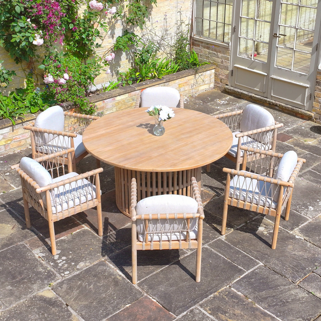 Paia 6 Seat Round Dining Set in Linen