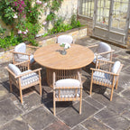 Paia 6 Seat Round Dining Set in Linen